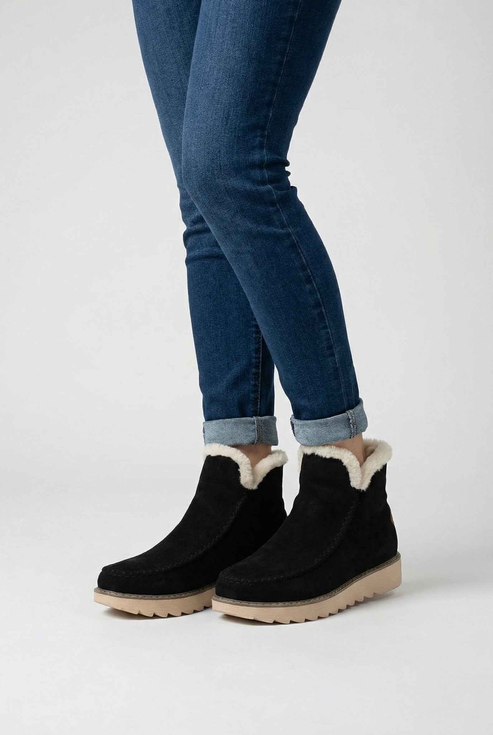 Victoria black ankle boots by Lumina Wear with warm lining, featuring stylish design and ankle height, size 36.