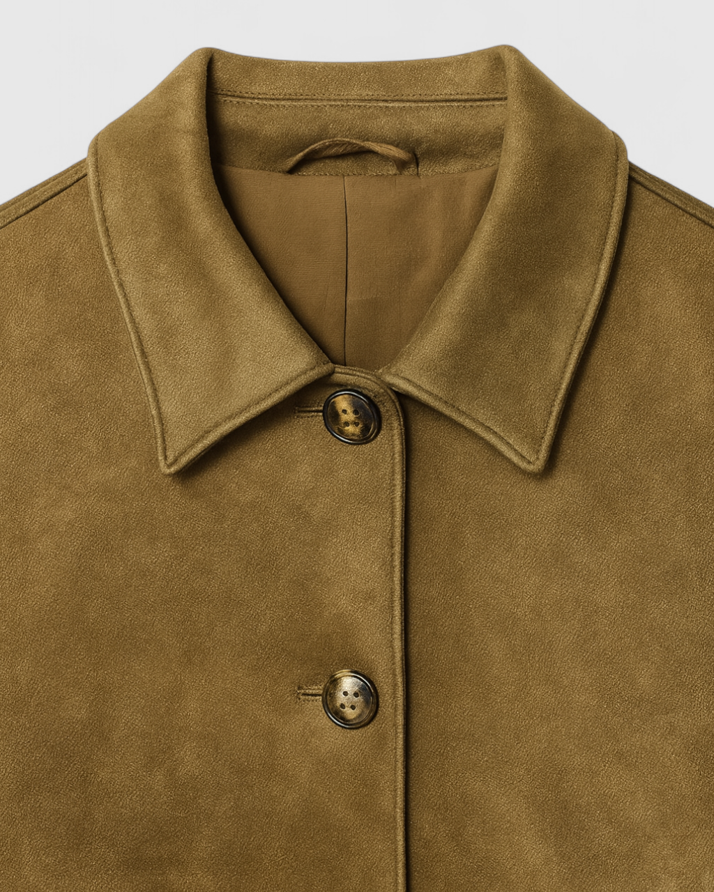 Victoria Lumina Wear chic brown button jacket with breathable fabric, featuring a stylish design and tailored fit.