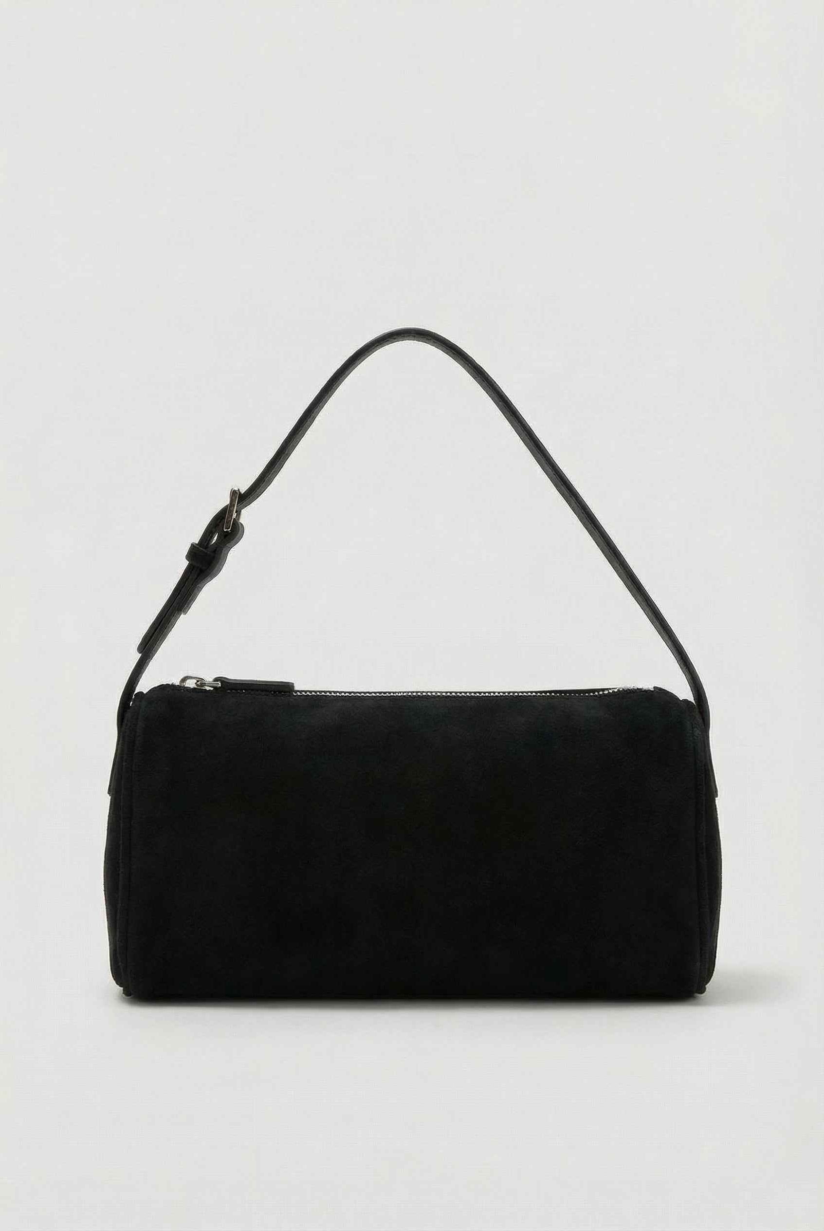 Victoria black mini shoulder bag with adjustable strap from Lumina Wear, stylish handbag perfect for casual or evening wear.