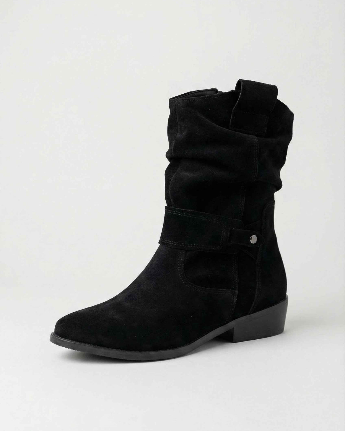 Victoria black suede ankle boots for women by Lumina Wear with sturdy sole and stylish design, perfect for casual and chic looks.