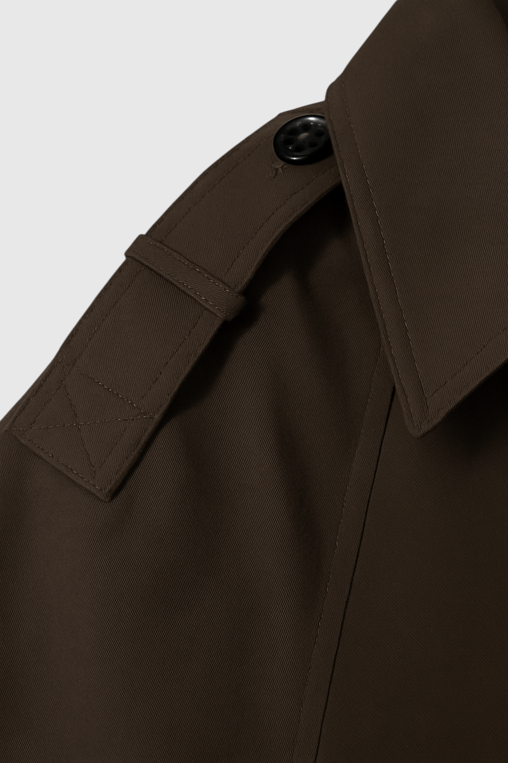 Victoria brown windbreaker jacket by Lumina Wear with double-breasted design, lightweight and stylish for casual outdoor wear.