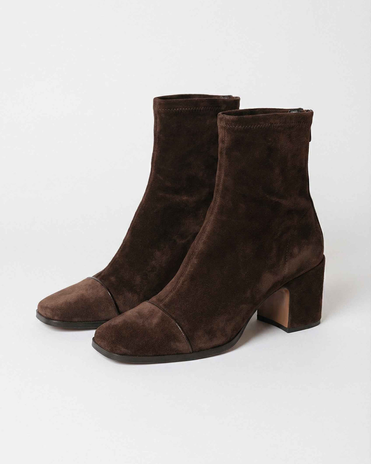 Victoria dark brown block heel ankle boots by Lumina Wear featuring a sleek design and stylish silhouette for women.