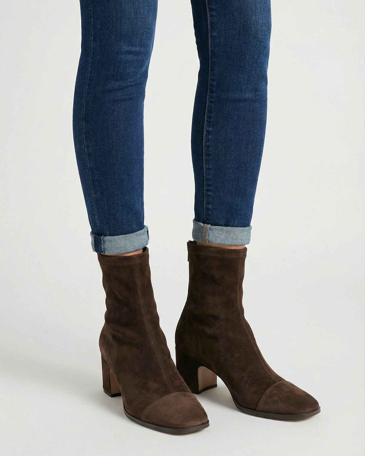 Dark brown Victoria Lumina Wear ankle boots with sleek block heels, stylish design, and ankle-length silhouette for women.