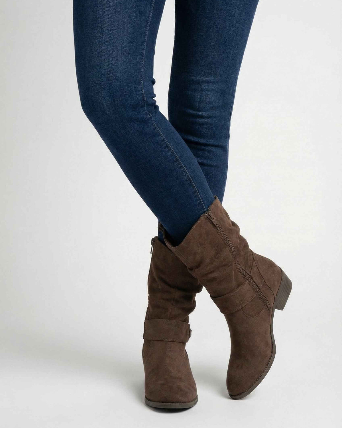 Victoria dark brown suede ankle boots with warm lining by Lumina Wear, featuring a sleek design and stylish ankle-height fit.