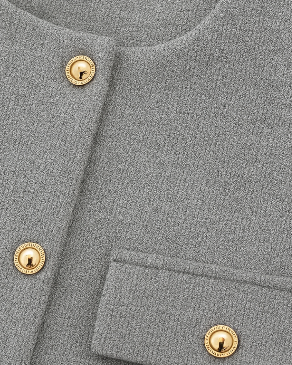 Gray short jacket by Lumina Wear, Victoria style, featuring versatile design and chic look, perfect for casual or semi-formal wear.