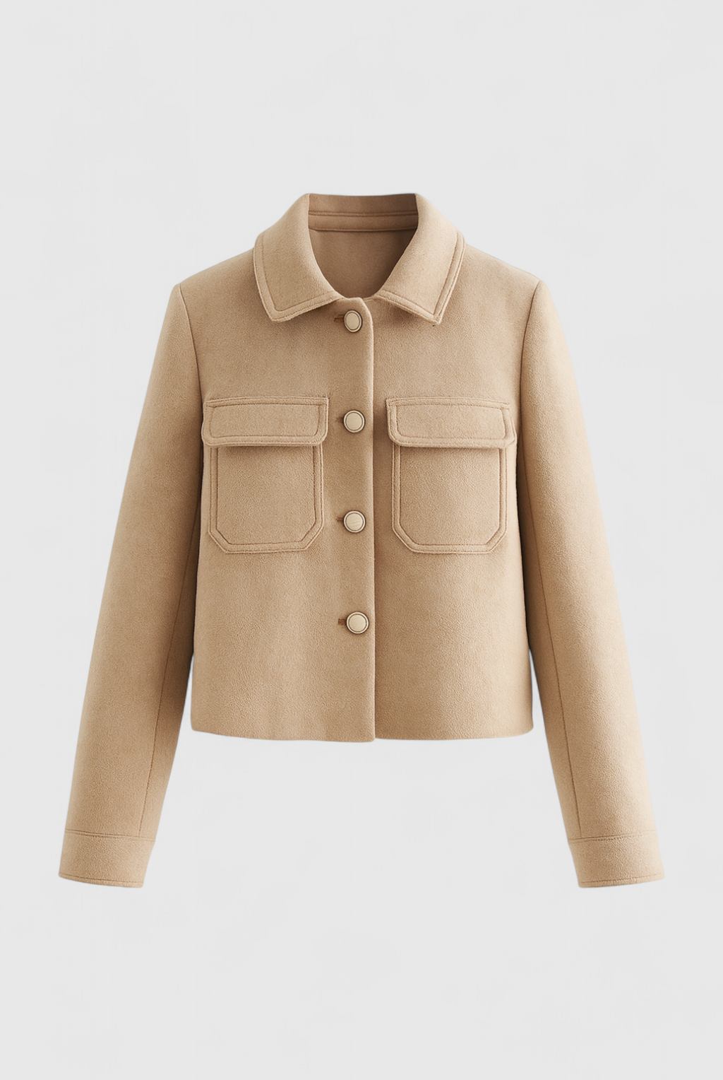 Victoria women's khaki windbreaker jacket with lapel collar by Lumina Wear, stylish lightweight windbreaker for women.