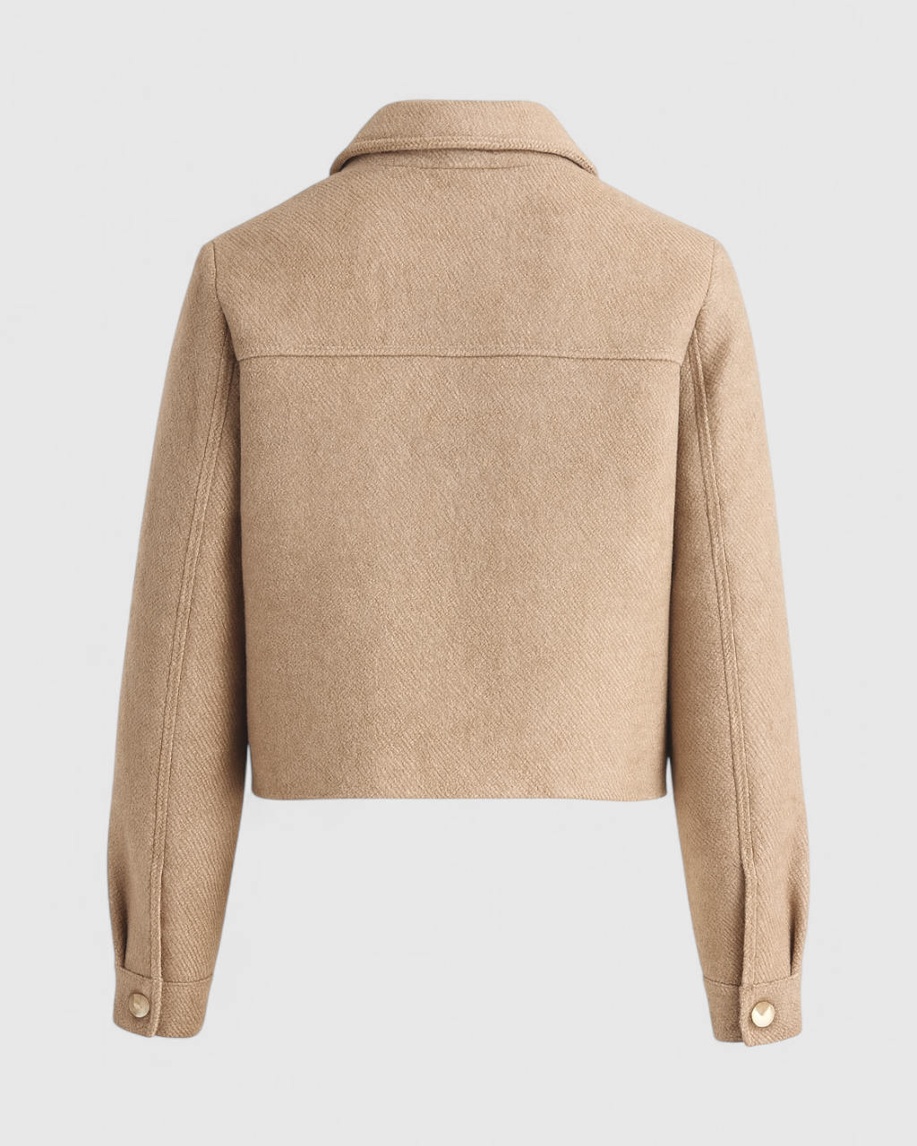 Victoria women's khaki windbreaker jacket with lapel collar by Lumina Wear, stylish outdoor jacket for women.