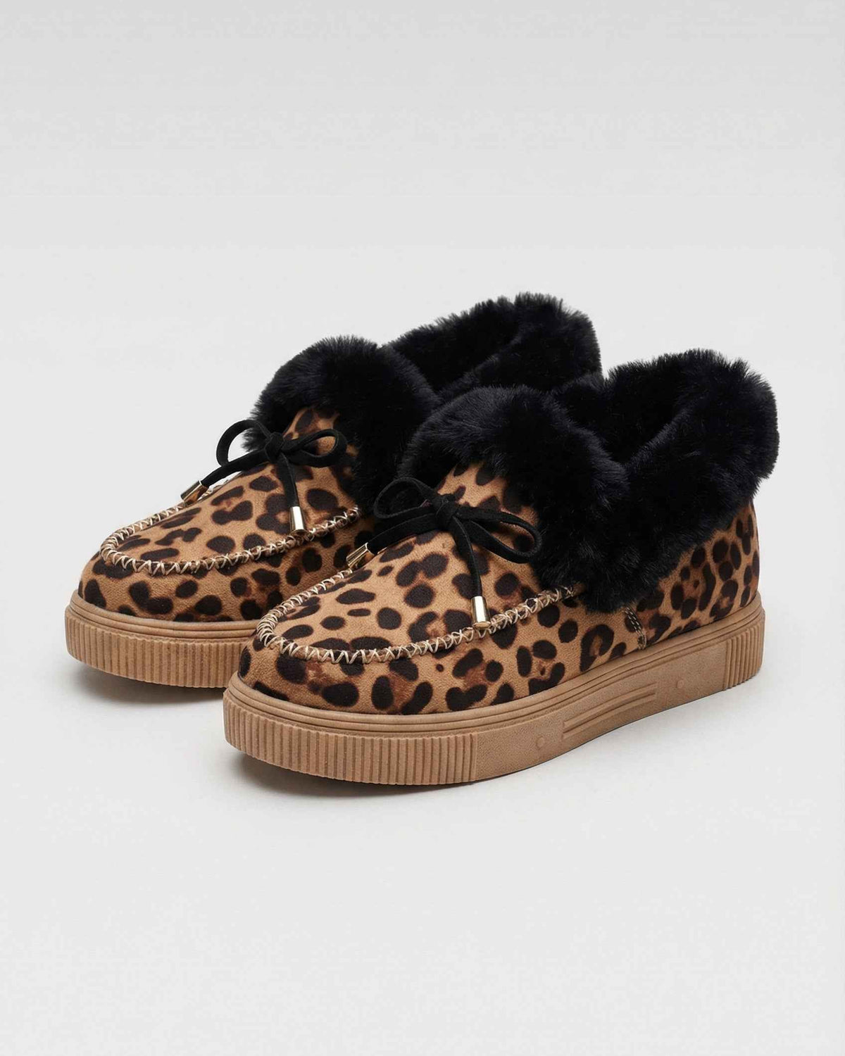 Victoria Lumina leopard print ankle boots with cozy lining, stylish footwear featuring a chic animal print and comfortable fit.