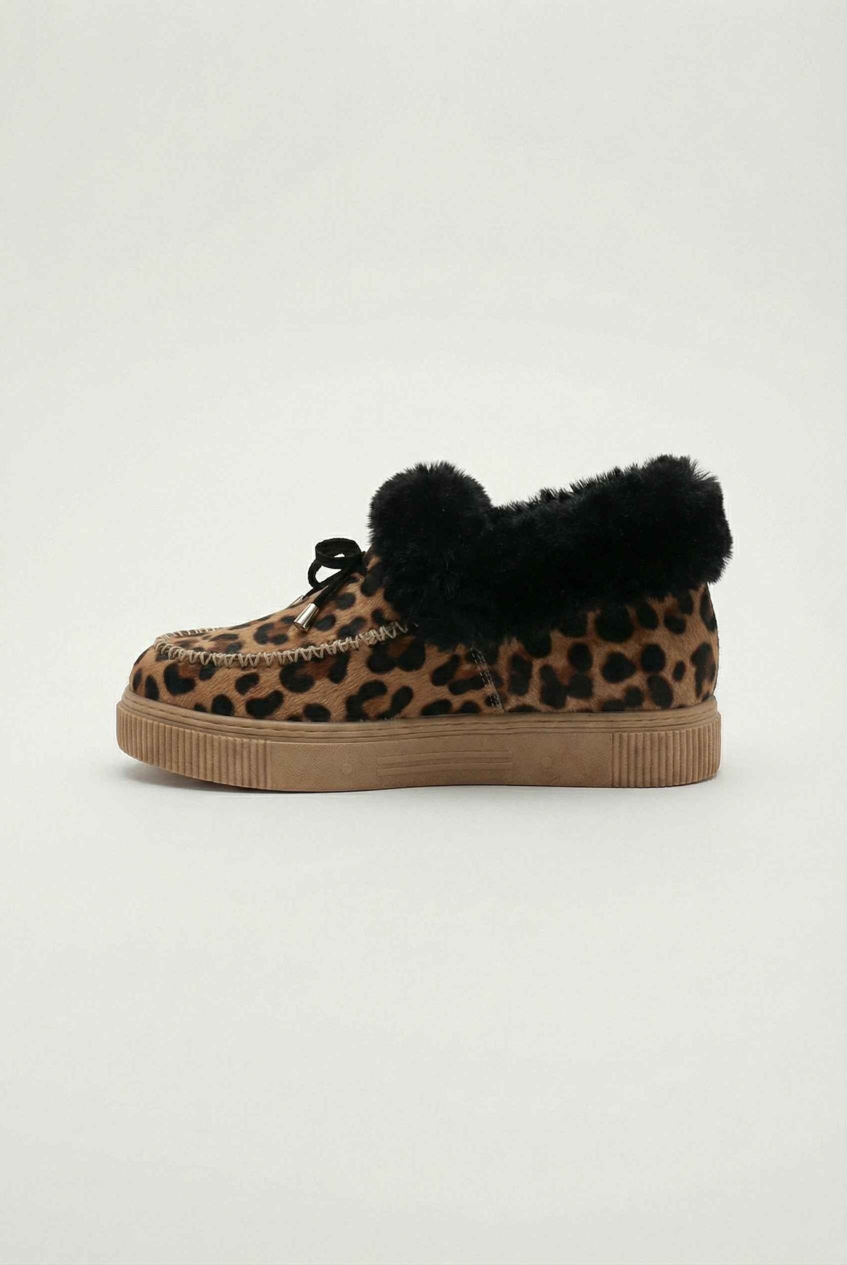 Lumina Wear Victoria leopard print ankle boots with cozy lining, stylish footwear with a chunky heel and trendy design.