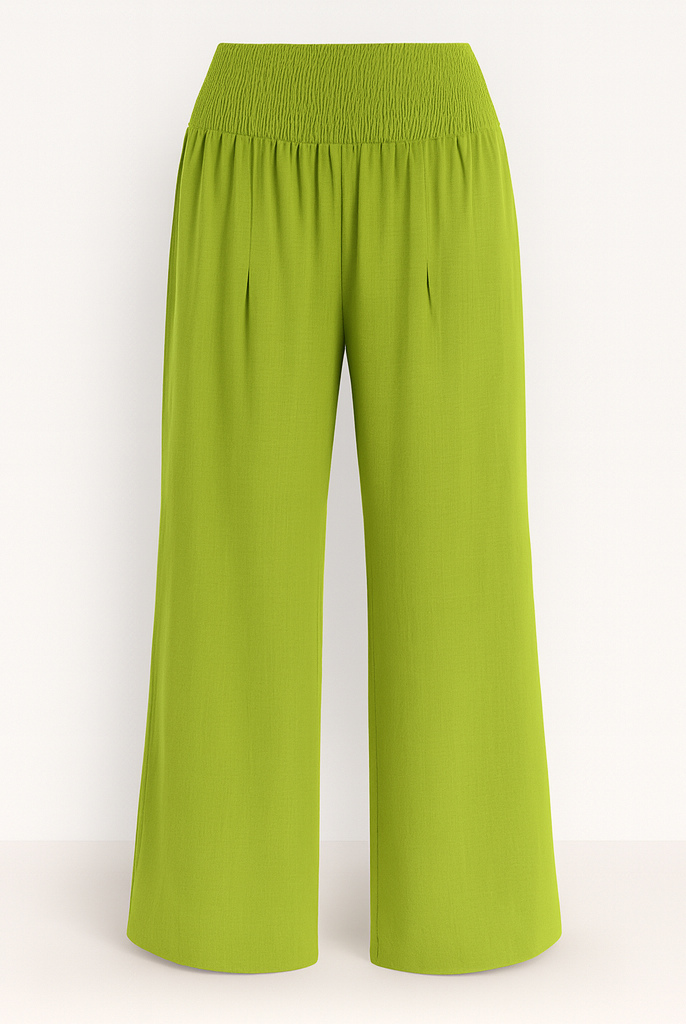 Black Victoria lightweight wide-leg trousers by Lumina Wear, relaxed fit perfect for effortless summer style.