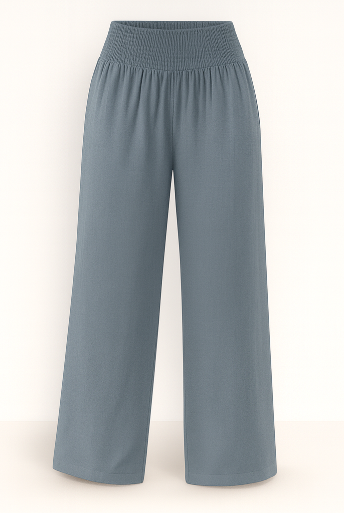 Black Victoria Lumina Wear wide-leg trousers featuring a lightweight, chic design perfect for effortless summer style.