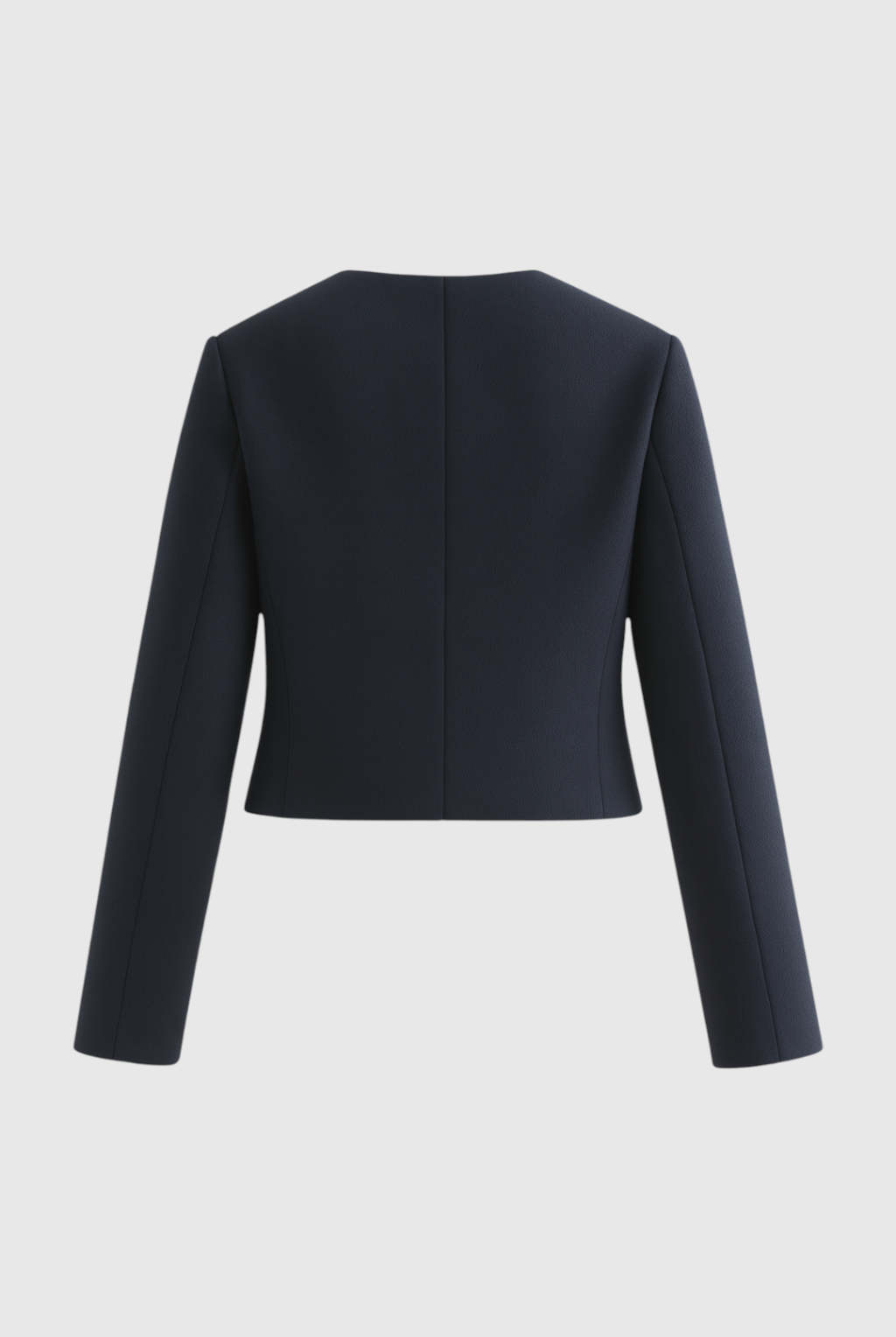 Navy blue Victoria women's short jacket by Lumina Wear featuring a modern silhouette and chic style.
