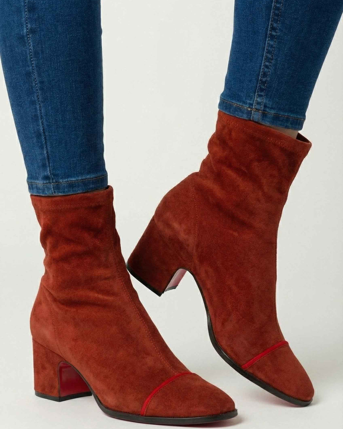 Victoria Lumina Wear chic retro mid-calf boots for women with bold statement heel, in vibrant red leather.