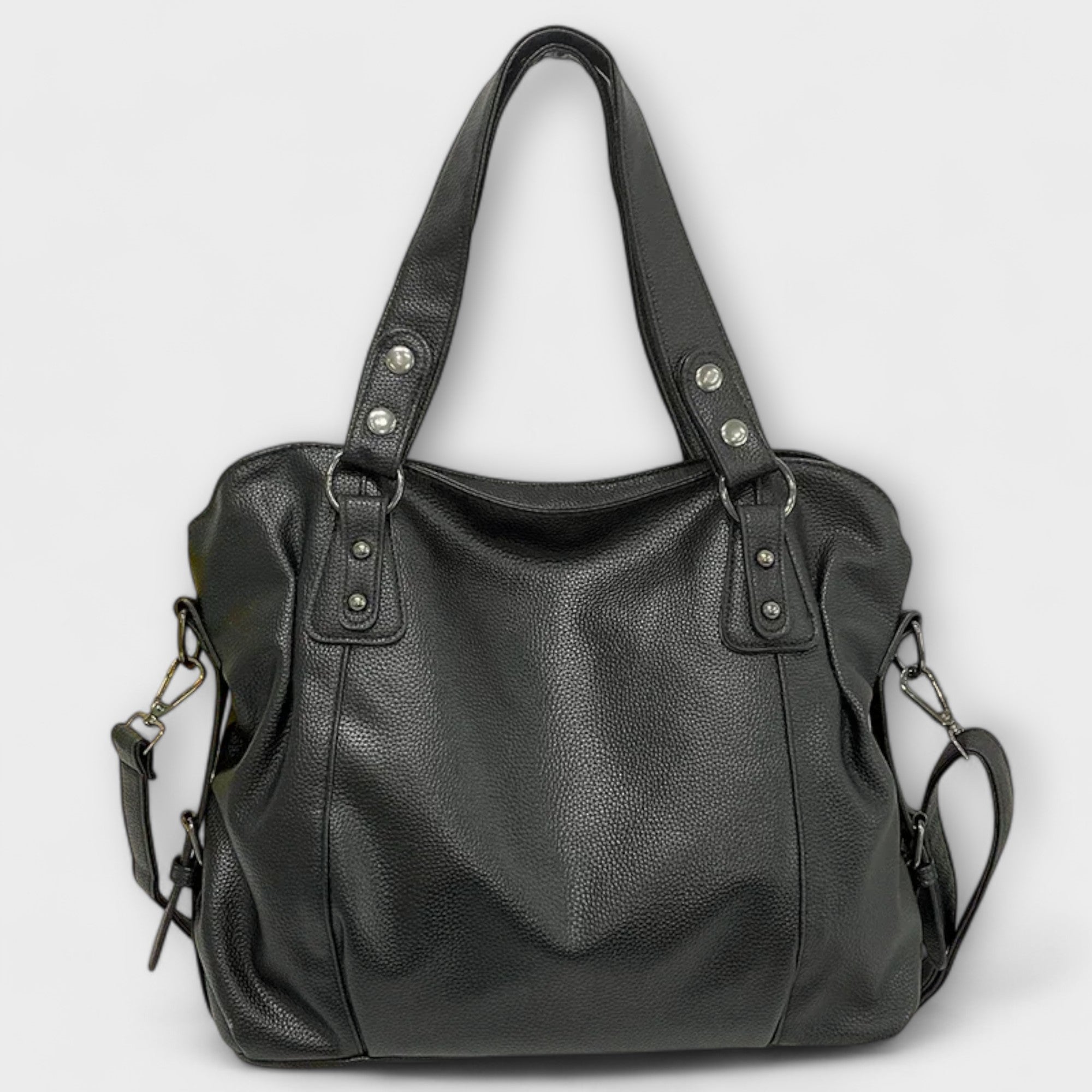 Beige Victoria structured hobo shoulder bag with dual straps by Lumina Wear, featuring a chic, stylish design and organized interior.