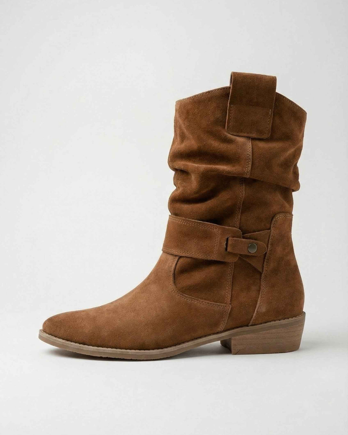 Victoria Lumina yellow-brown retro suede ankle boots for women with sturdy sole, stylish and comfortable footwear.