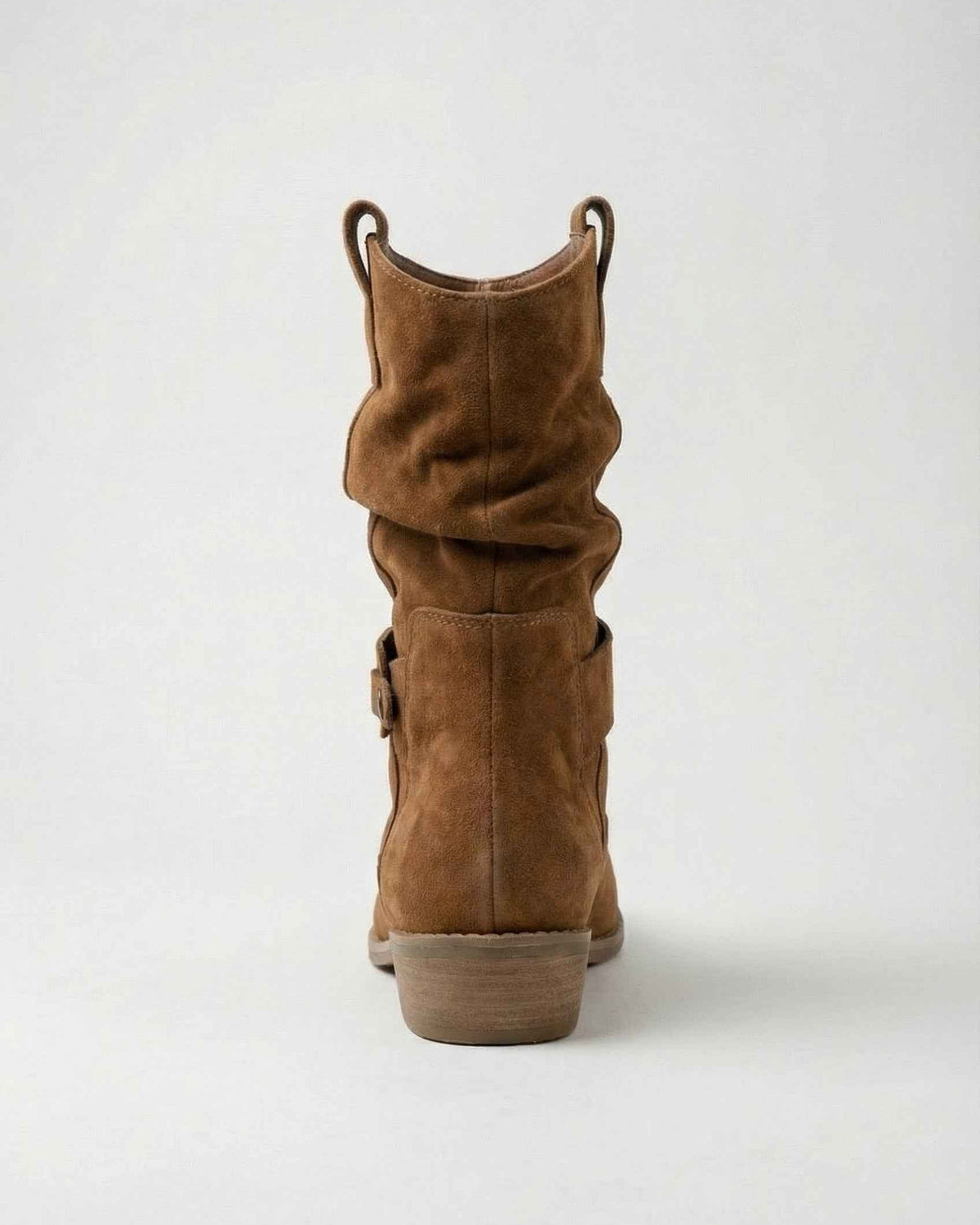 Victoria Lumina Wear yellow-brown retro suede ankle boots for women with sturdy sole, stylish ankle-length footwear.