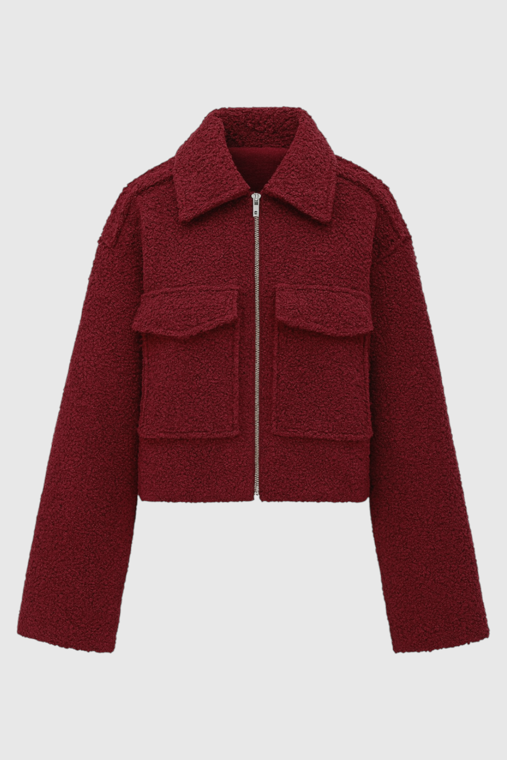 Victoria white zip-up jacket with vintage lapel by Lumina Wear, stylish women's coat featuring a chic design.