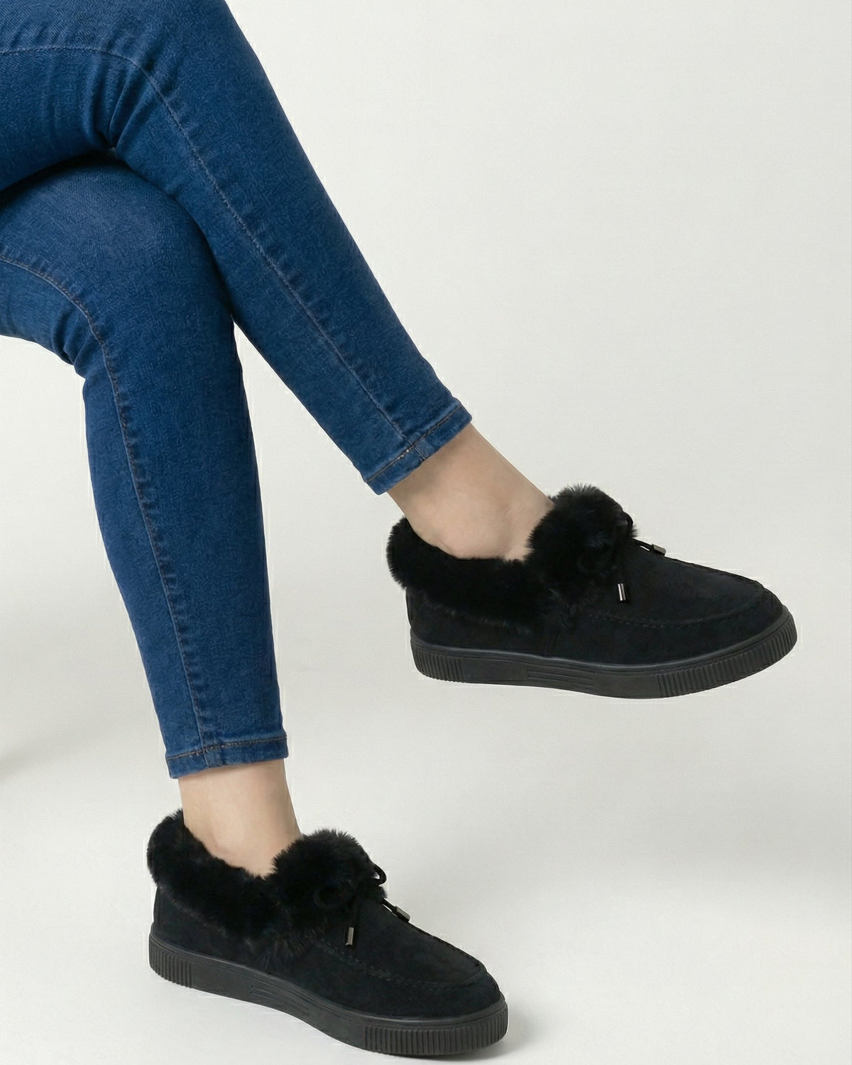 Victoria cozy black winter boots by Lumina Wear featuring warm lining and sturdy soles, perfect for cold weather.