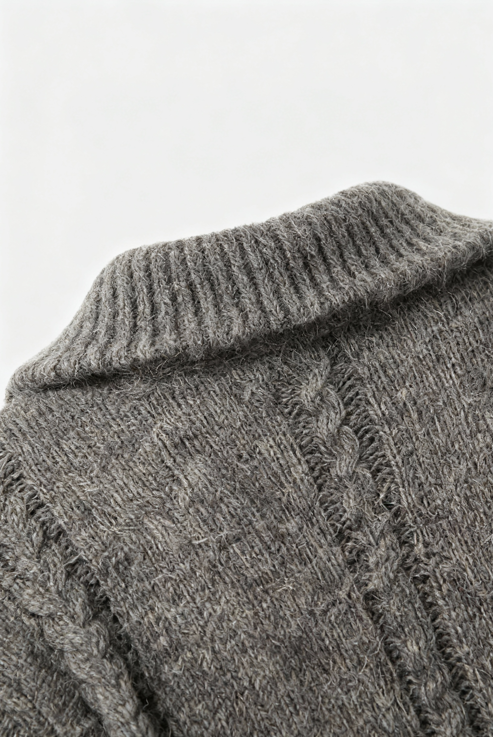 Victoria cozy gray cardigan sweater with zipper detail from Lumina Wear, shown with a front view highlighting the soft fabric and zip accents.