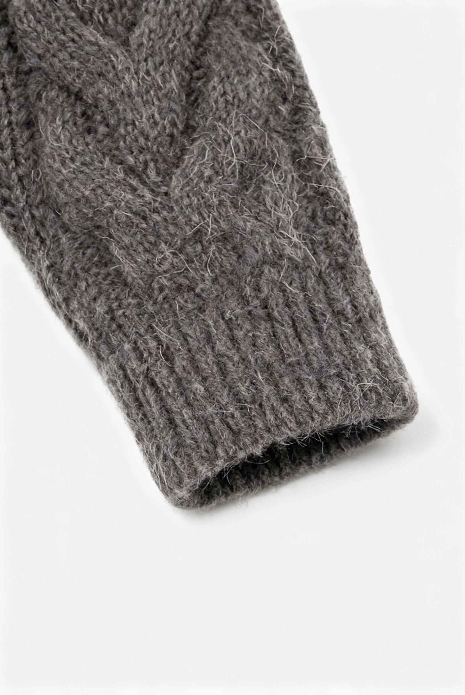 Victoria cozy gray cardigan sweater with zipper detail by Lumina Wear, featuring a comfortable fit and stylish design.
