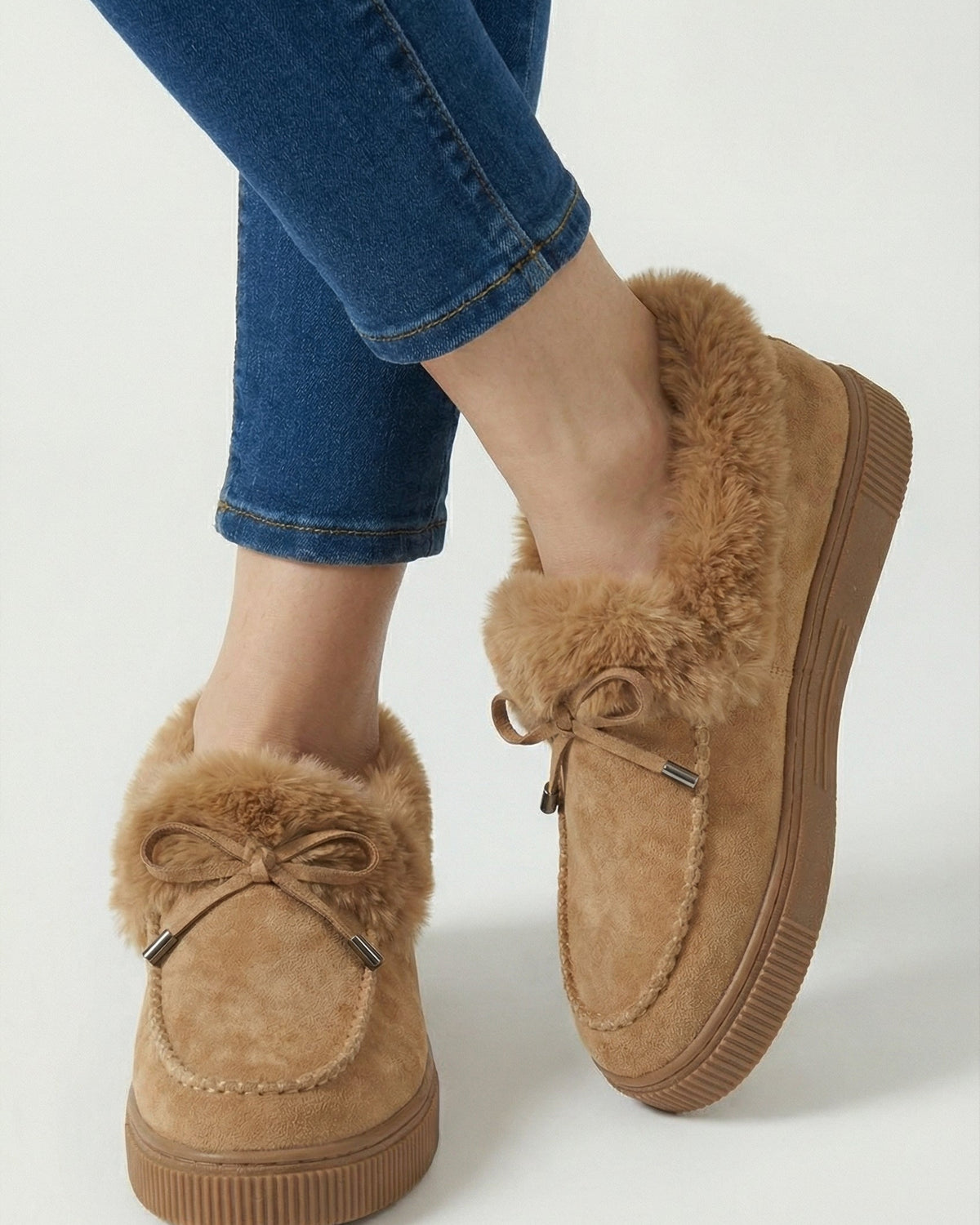 Light brown Victoria ankle boots by Lumina Wear featuring warm lining and stylish design, perfect for cozy winter outfits.