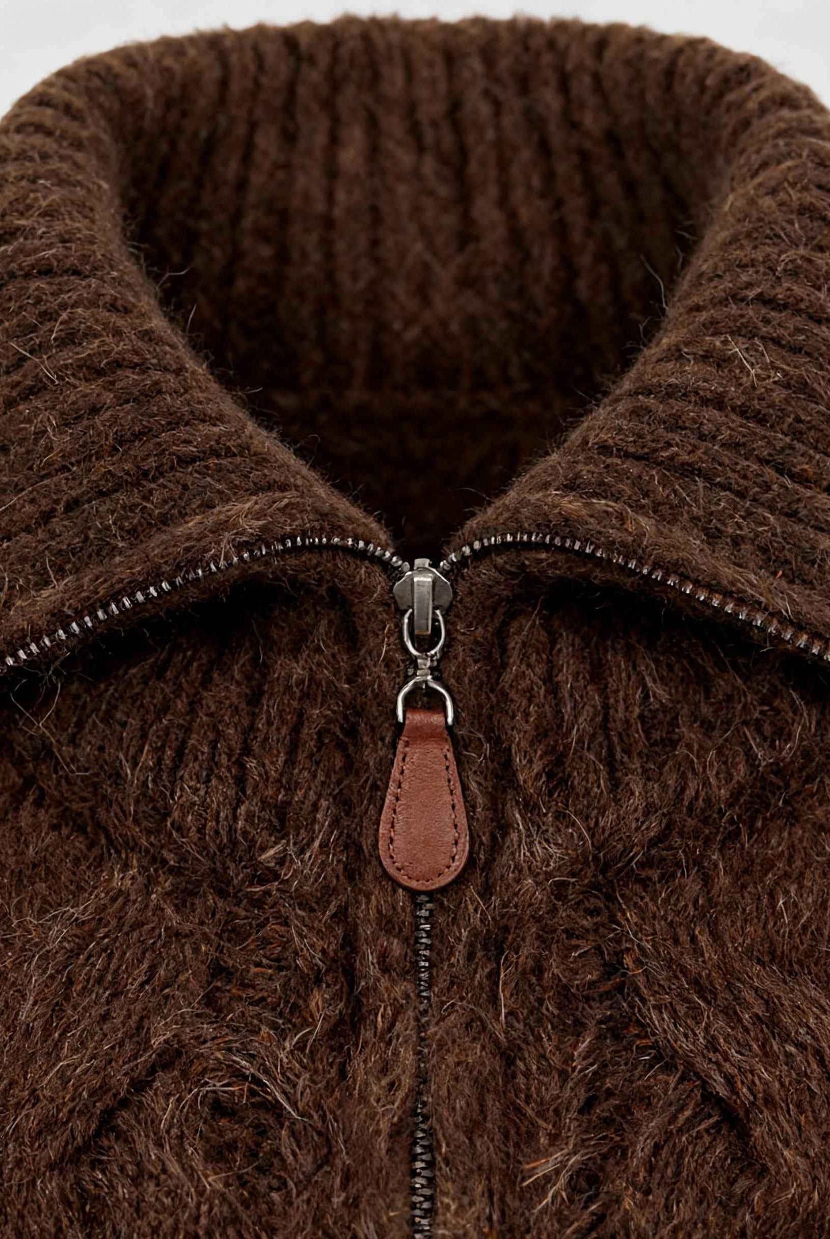 Victoria cozy long cardigan sweater with zipper closure from Lumina Wear, featuring soft knit fabric and relaxed fit.