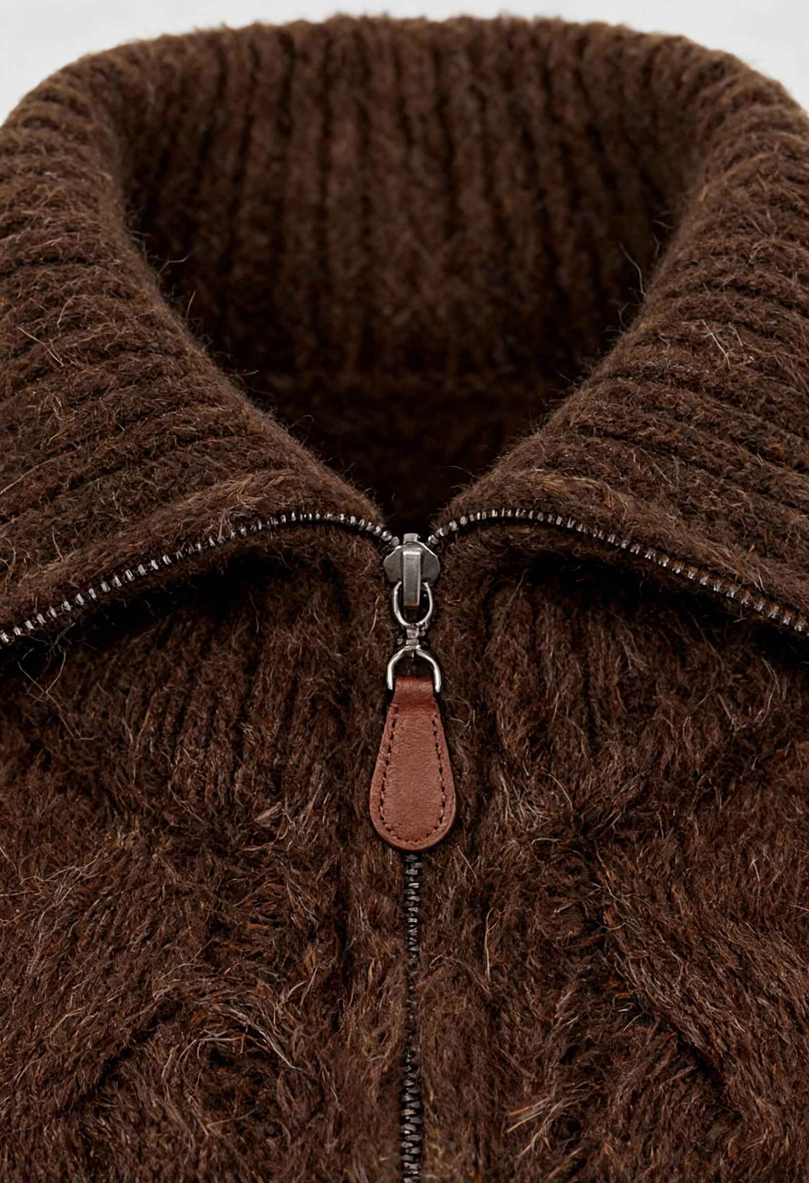 Victoria cozy long cardigan sweater with zipper closure from Lumina Wear, featuring soft knit fabric and relaxed fit.