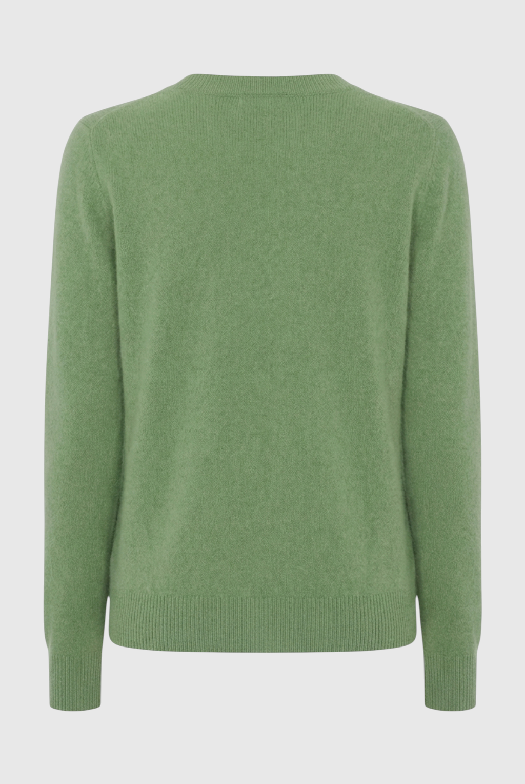 Olive green Lumina Wear Victoria cozy sweater with flattering V-neck, soft knit fabric, and comfortable fit.