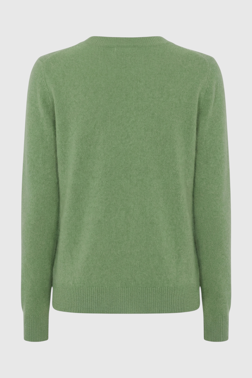Olive green Lumina Wear Victoria cozy sweater with flattering V-neck, soft knit fabric, and comfortable fit.