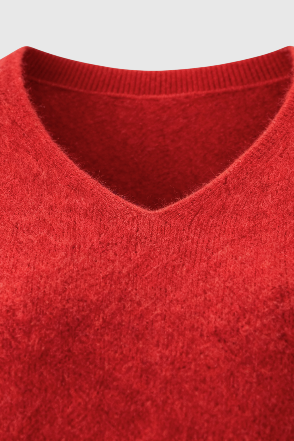 Victoria Lumina Wear cozy red sweater with flattering fit, featuring a soft knit texture and stylish design for casual wear.