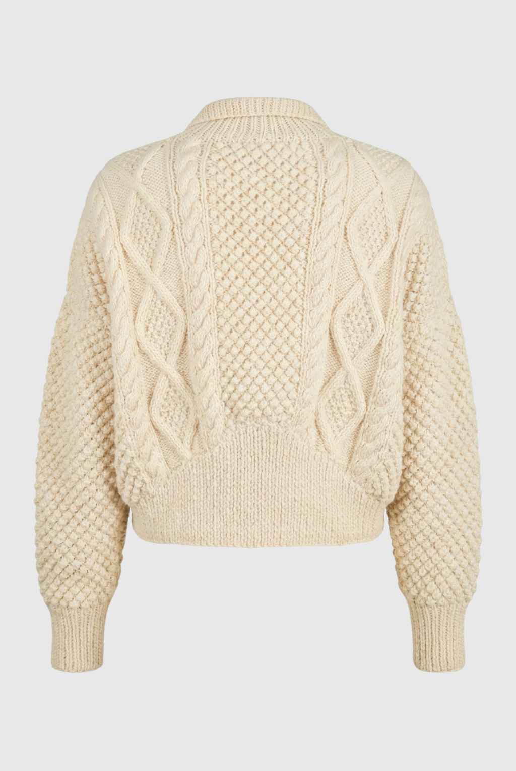 Victoria white knit cardigan sweater by Lumina Wear, featuring a cozy, relaxed fit and soft textured fabric.