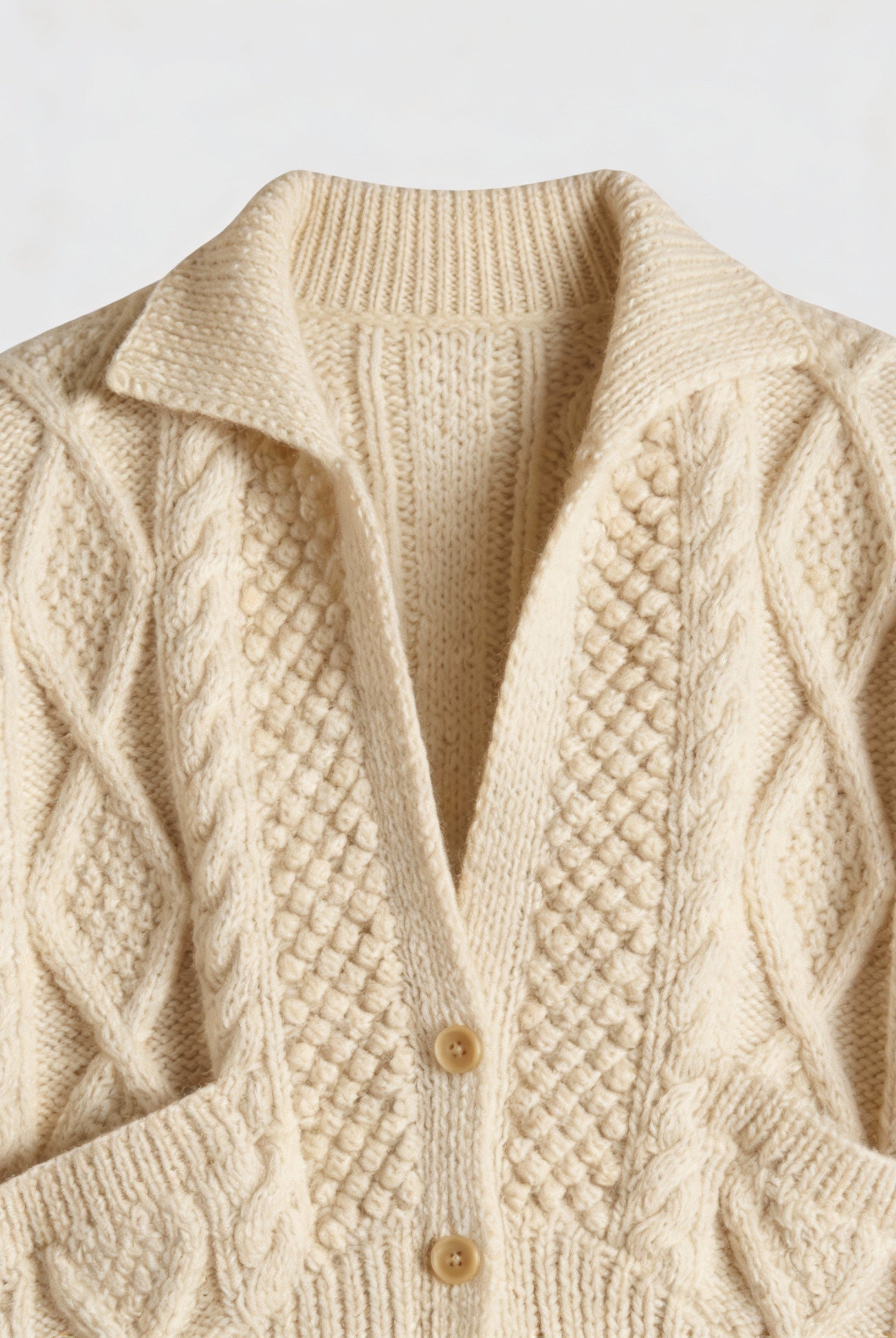 Victoria white knit cardigan sweater by Lumina Wear featuring a relaxed fit, cozy fabric, and casual style.