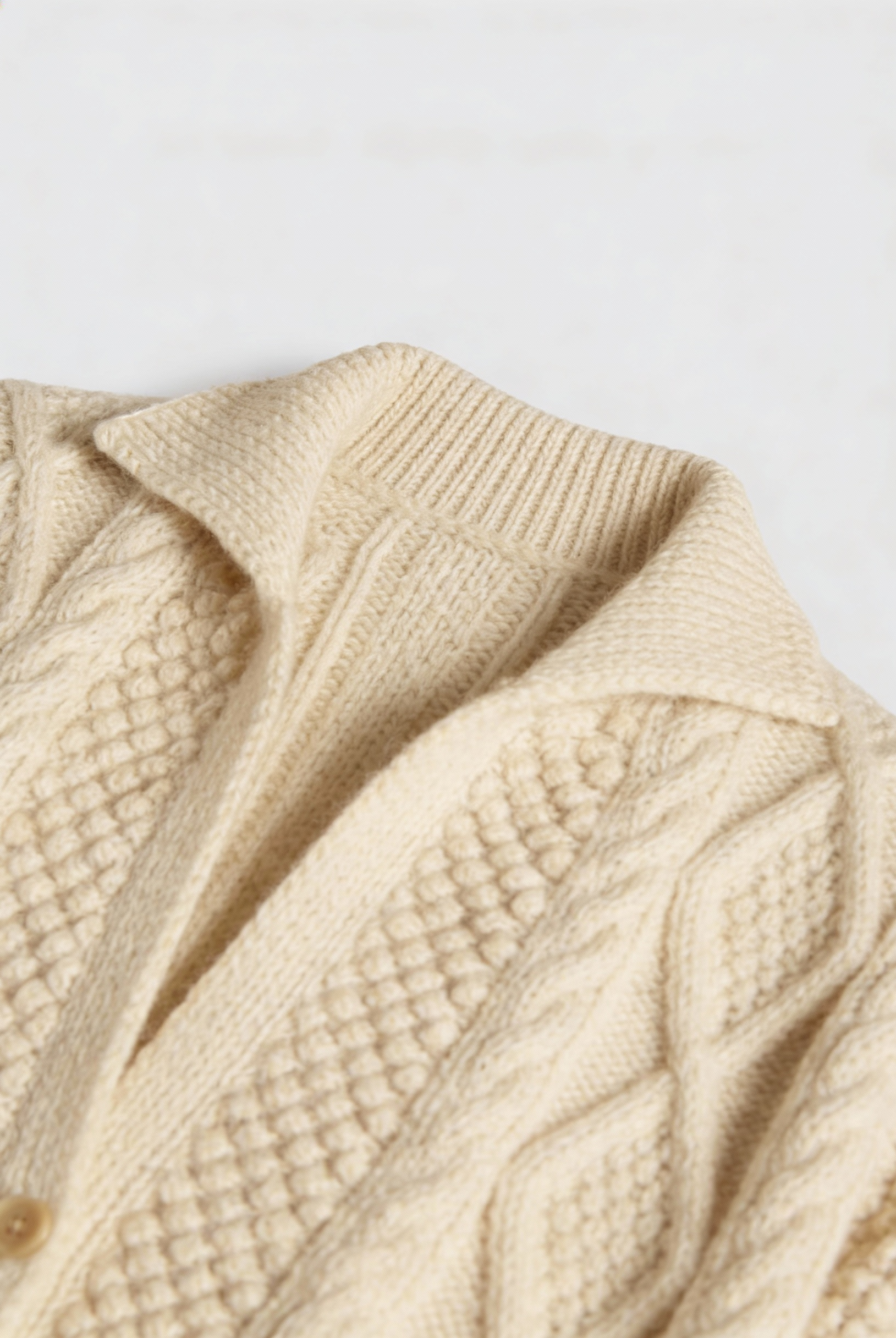 Victoria white knit cardigan sweater with relaxed fit from Lumina Wear, featuring cozy, soft fabric and open front design.
