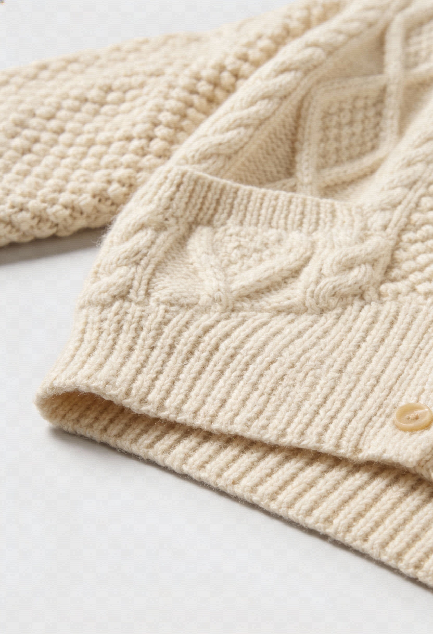 Victoria cozy white knit cardigan sweater with relaxed fit from Lumina Wear, featuring a soft, comfortable design for casual wear.