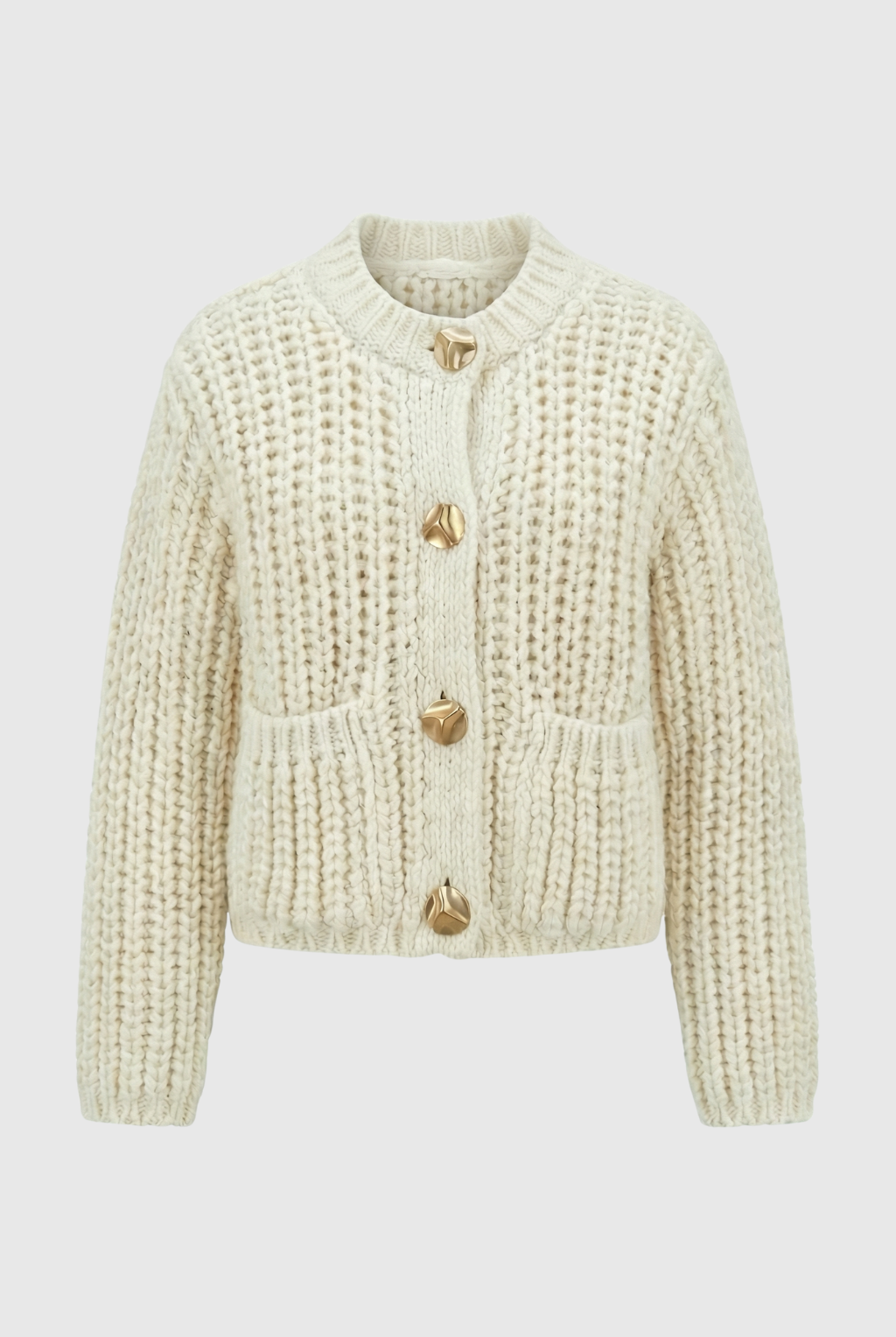 Victoria white long cardigan sweater by Lumina Wear, featuring a cozy relaxed fit and soft knit fabric.