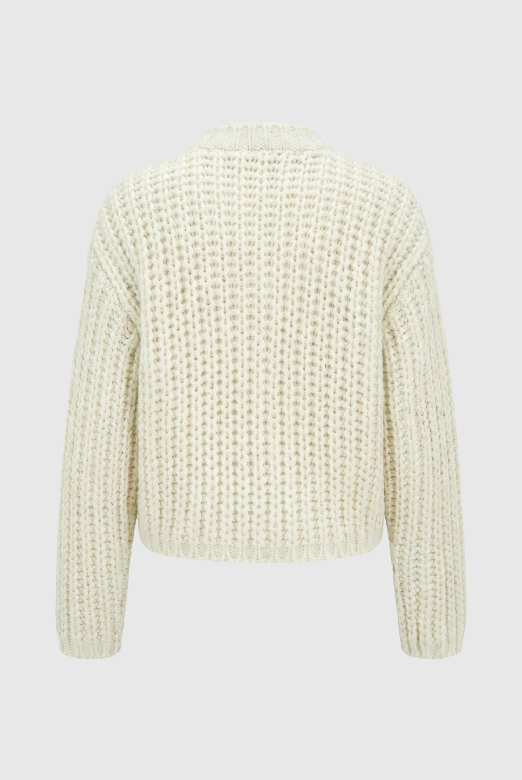 Victoria Lumina white long cardigan sweater with relaxed fit, cozy knit, perfect for layered, casual winter or fall wear.