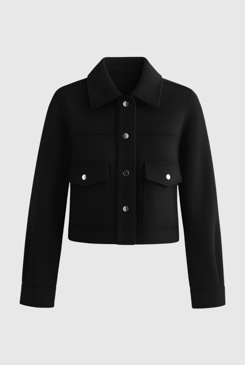 Victoria women's army green jacket with button closure by Lumina Wear, featuring a stylish and elegant design.