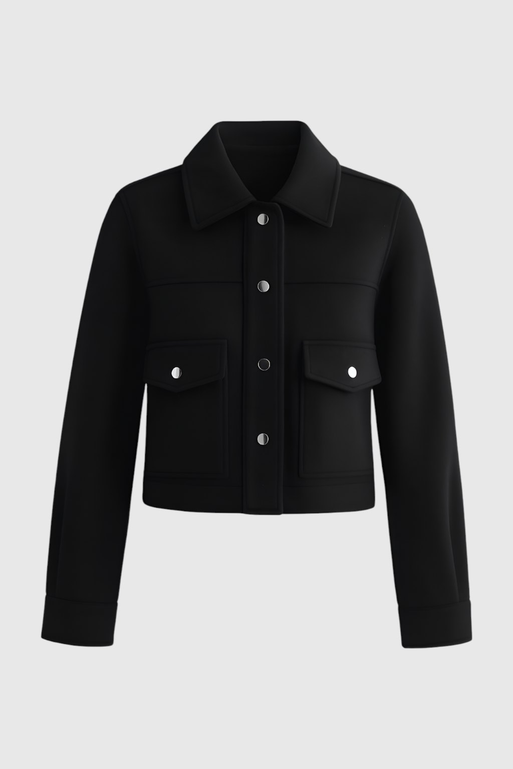 Victoria women's army green jacket with button closure by Lumina Wear, featuring a stylish and elegant design.