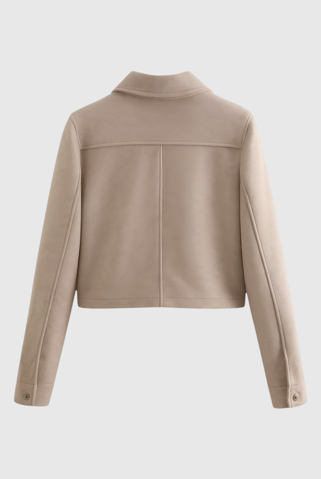 Lumina Wear Victoria elegant autumn jacket in apricot with classic button closure, stylish and warm for fall weather.