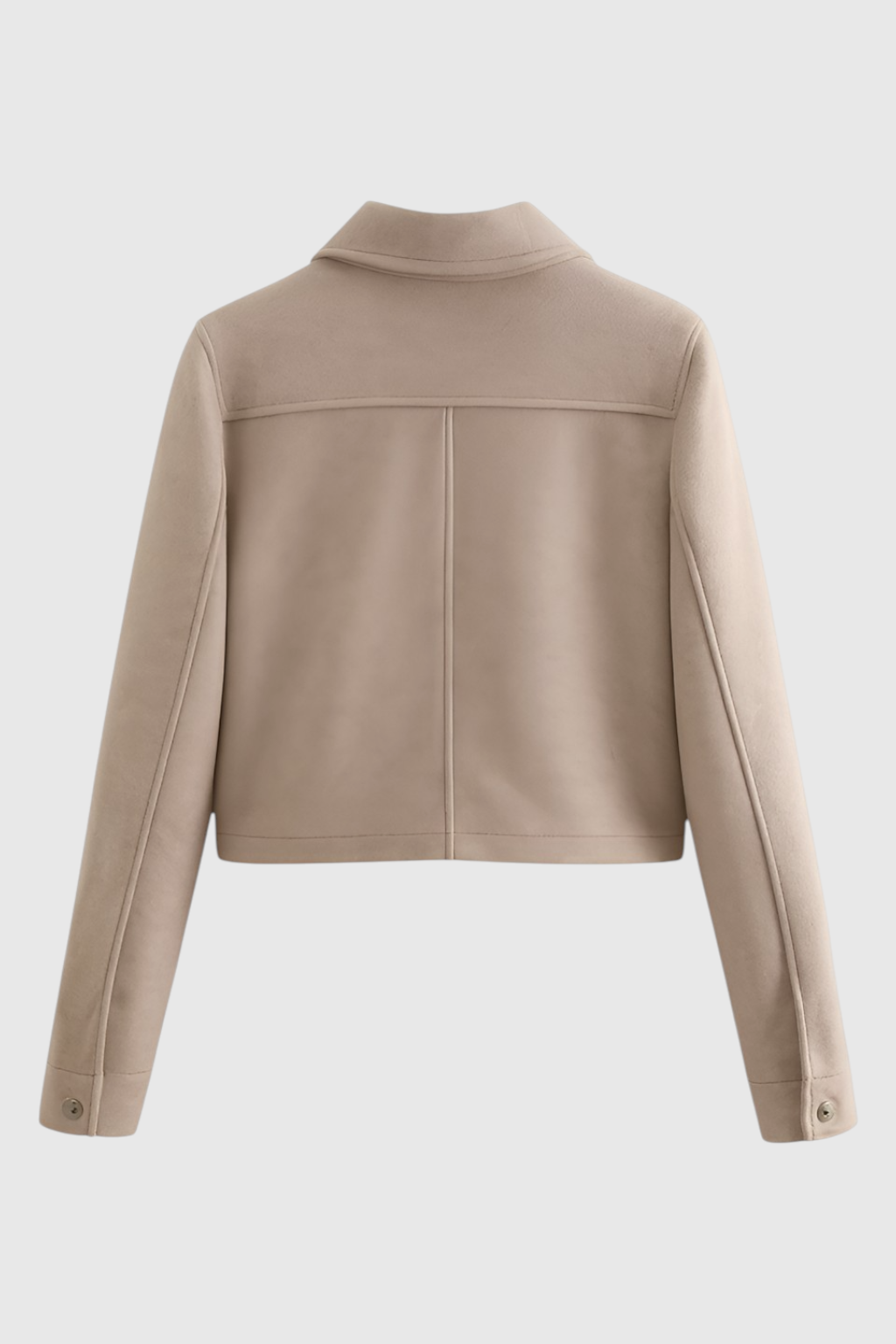 Lumina Wear Victoria elegant autumn jacket in apricot with classic button closure, stylish and warm for fall weather.