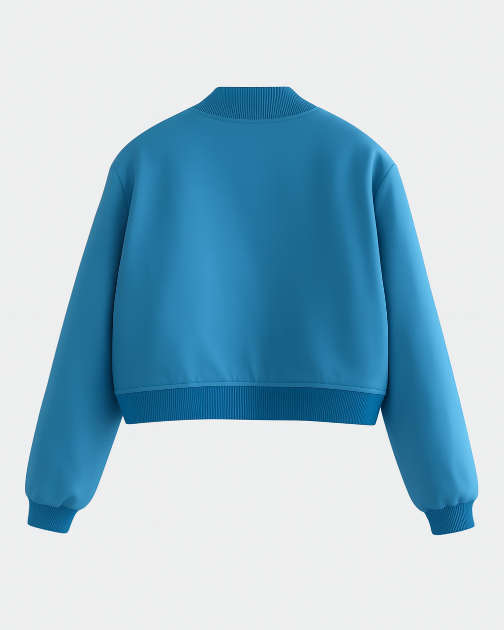 Blue Victoria bomber jacket by Lumina Wear featuring a sleek, timeless design and elegant style for versatile casual wear.
