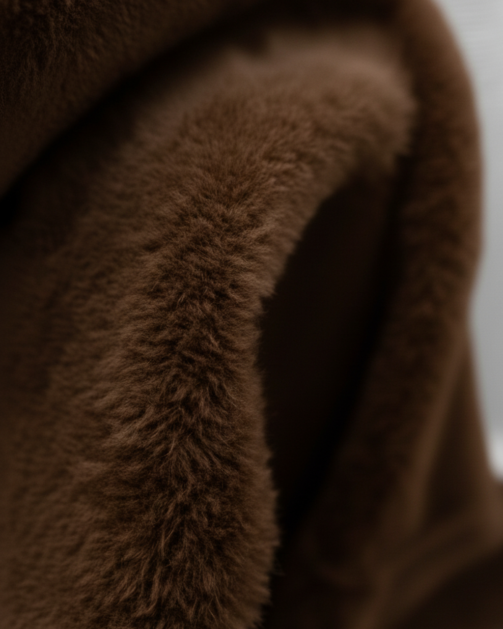 Elegant brown turtleneck sweater by Lumina Wear featuring a velvety finish and slim fit, perfect for stylish winter outfits.