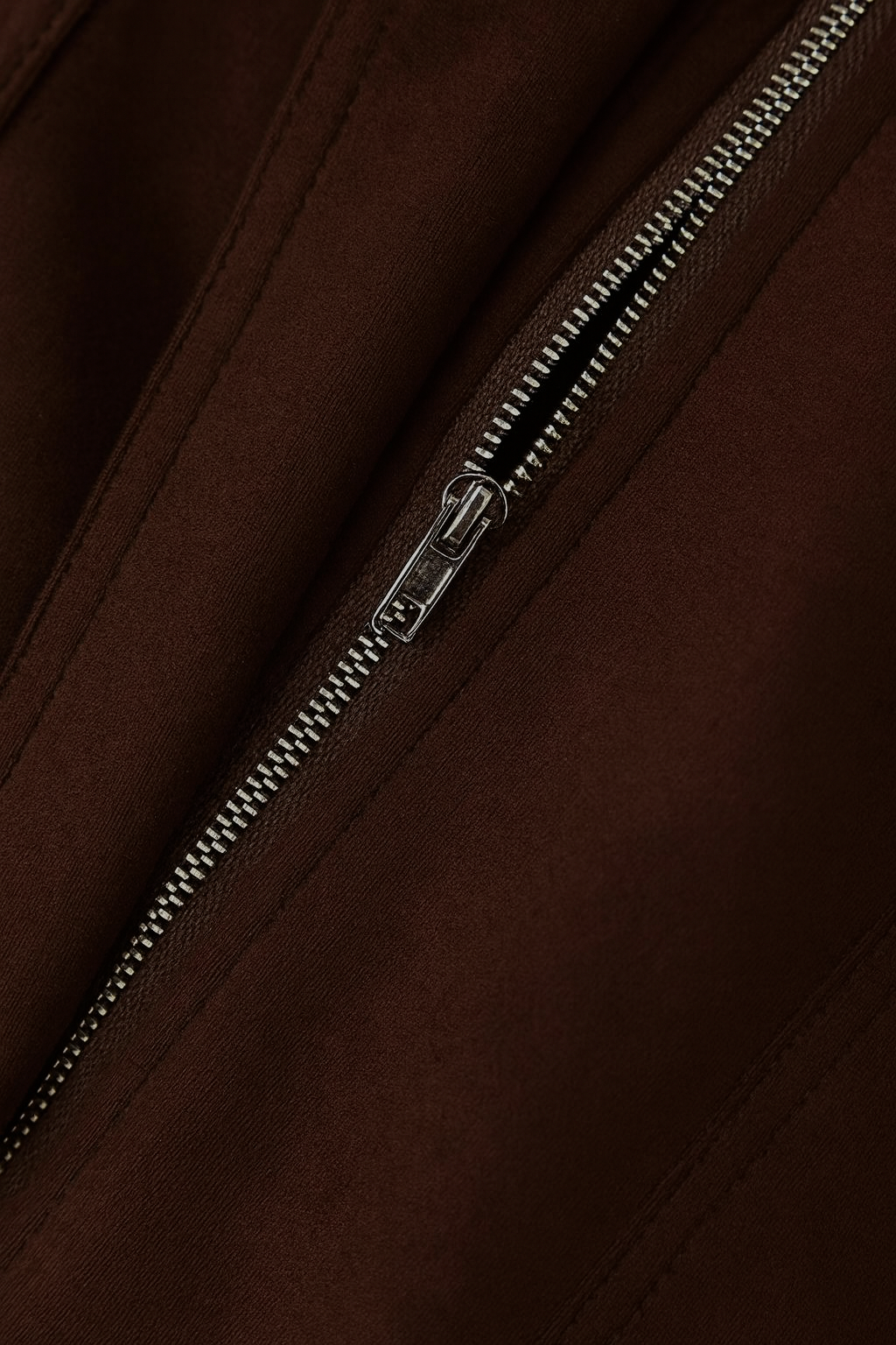 Dark brown Victorian-inspired bomber jacket by Lumina Wear, featuring elegant style and versatile design for fashionable wear.