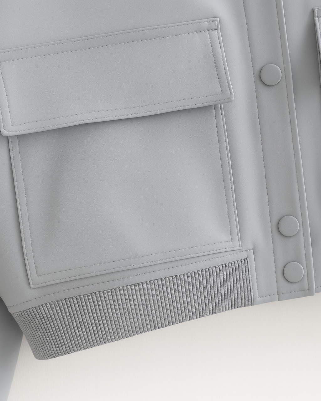 Gray bomber jacket from Lumina Wear featuring a sleek, timeless design and a comfortable fit.