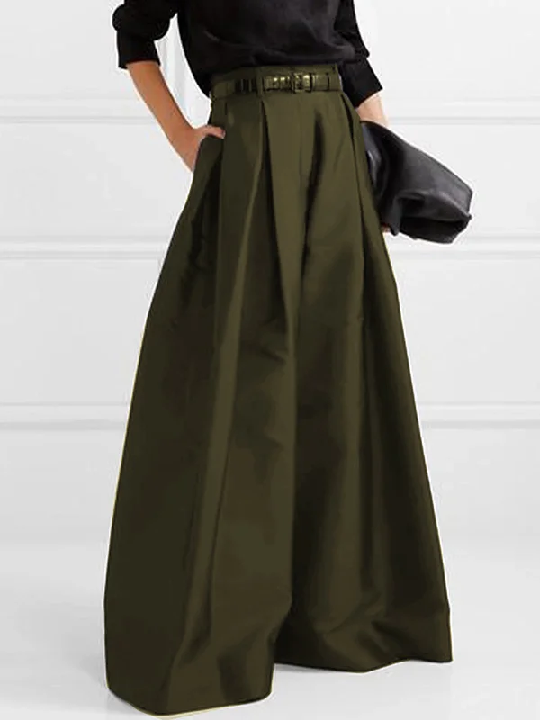 Victoria high-waisted pleated trousers by Lumina Wear in army green, featuring a tailored fit and elegant design.