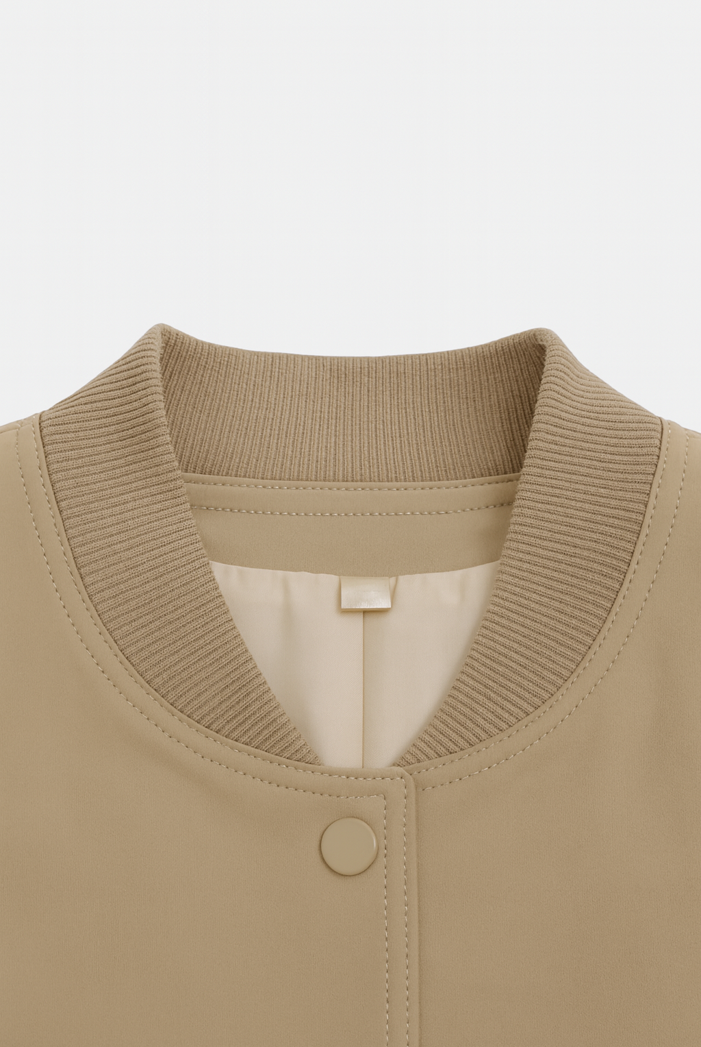Victoria khaki bomber jacket by Lumina Wear featuring a loose fit, stylish design, and lightweight fabric for a casual look.