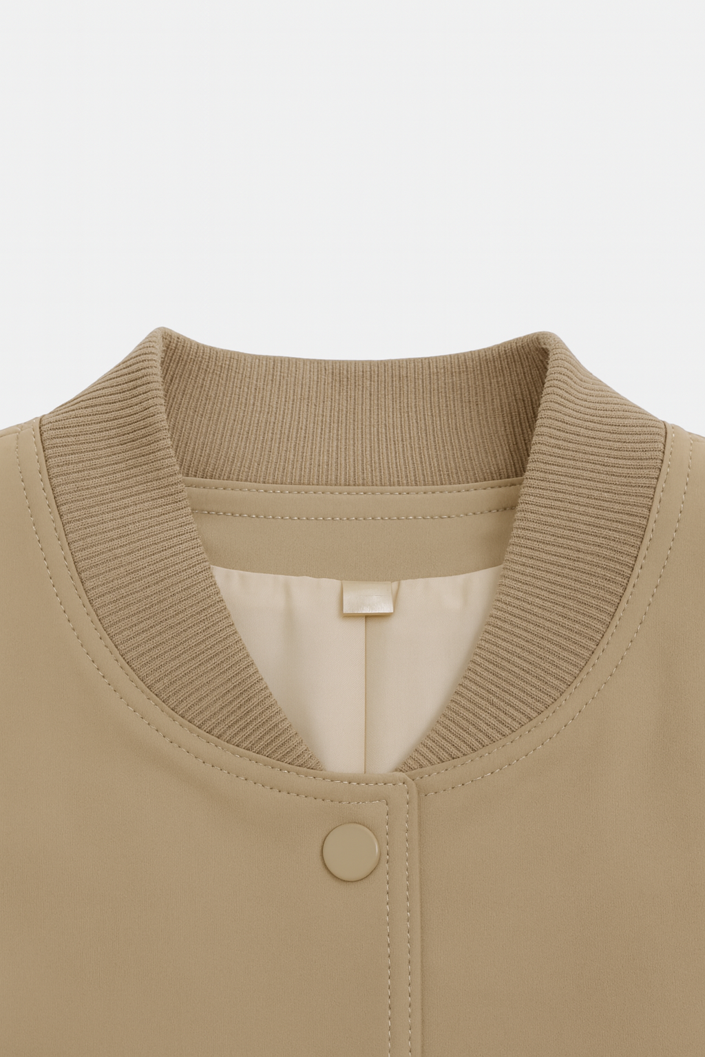Victoria khaki bomber jacket by Lumina Wear featuring a loose fit, stylish design, and lightweight fabric for a casual look.