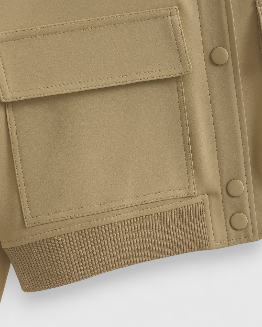 Victoria Khaki Bomber Jacket by Lumina Wear, loose fit with stylish design, perfect for casual and trendy outfits.