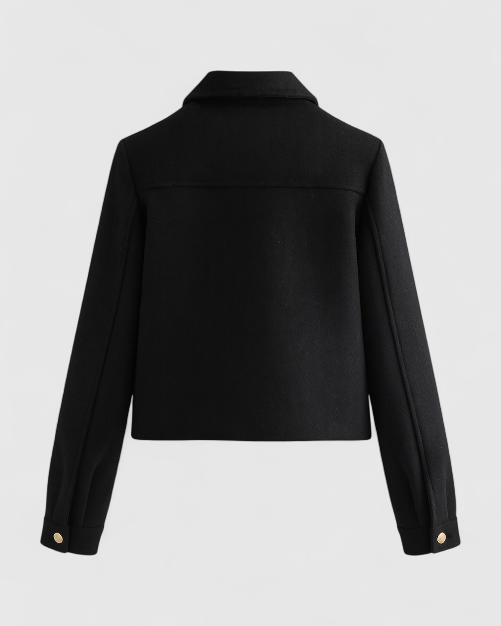 Victoria lightweight black windbreaker jacket by Lumina Wear, featuring a flattering fit and sleek, stylish design.