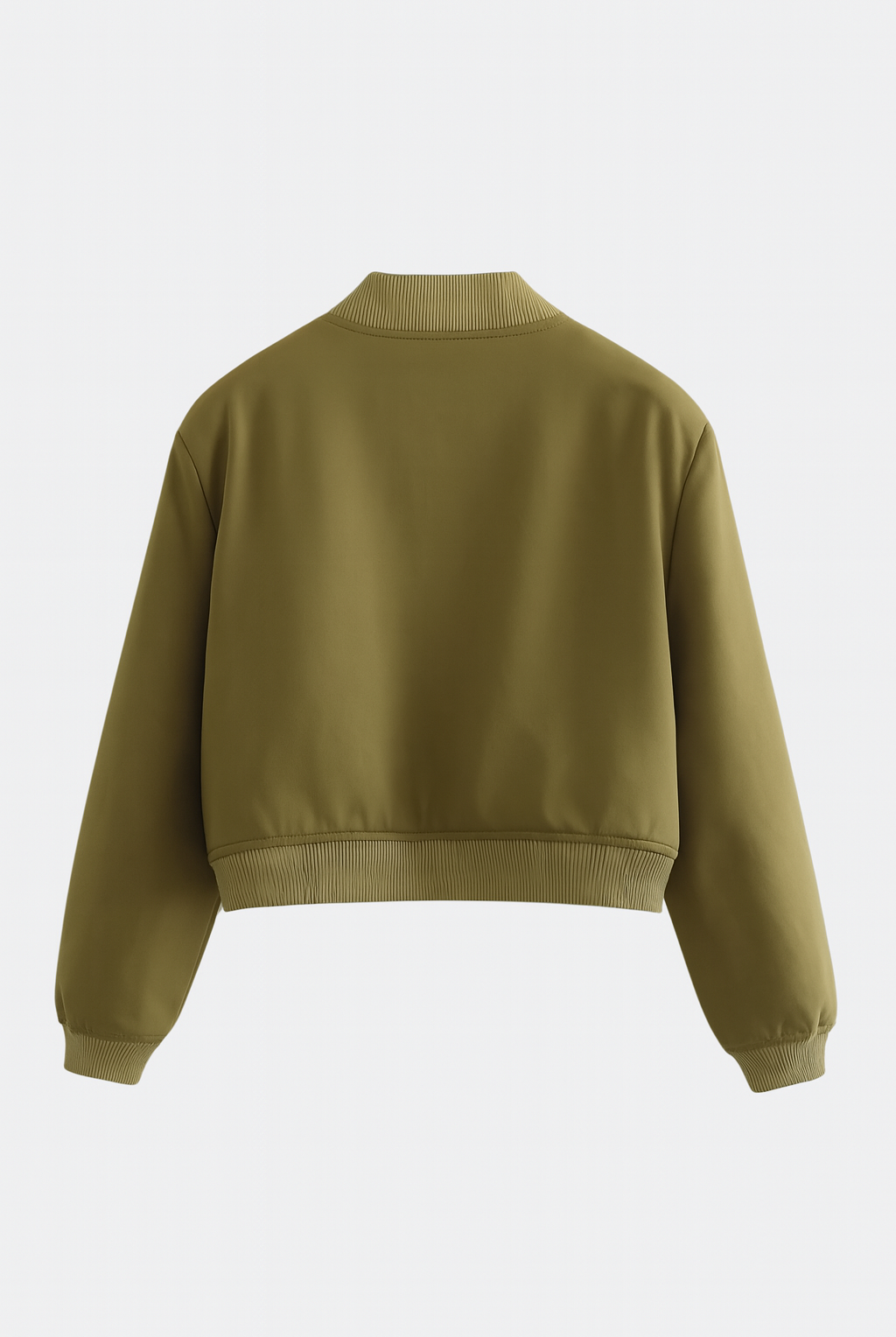 Victoria Lumina Wear military green bomber jacket with a stylish fit, featuring a classic design and comfortable fabric.